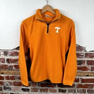 Vintage Tennessee Vols Jacket Size Large Orange Fleece 1/4 Zip Pullover NCAA